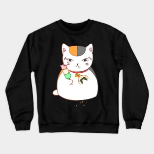 Nyanko Sensei eating (Natsume Yuujinchou) Crewneck Sweatshirt